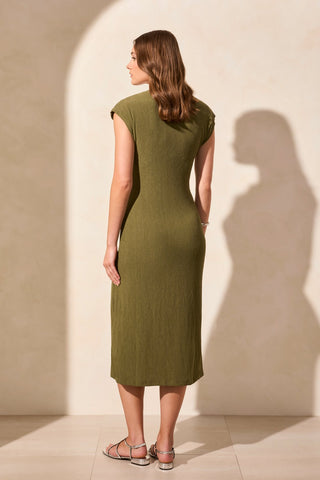 Tribal Textured Tie MIDI Dress