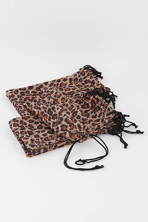 Leopard Sunglasses Pouch Bag: Black Leopard