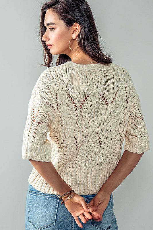 Hailee Crochet Crew Neck