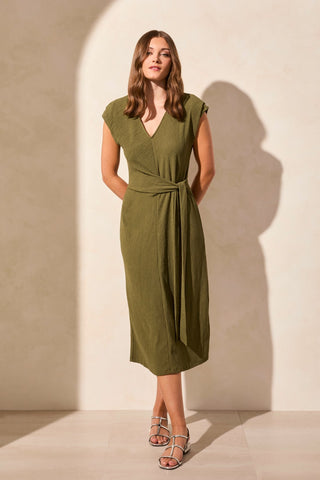 Tribal Textured Tie MIDI Dress