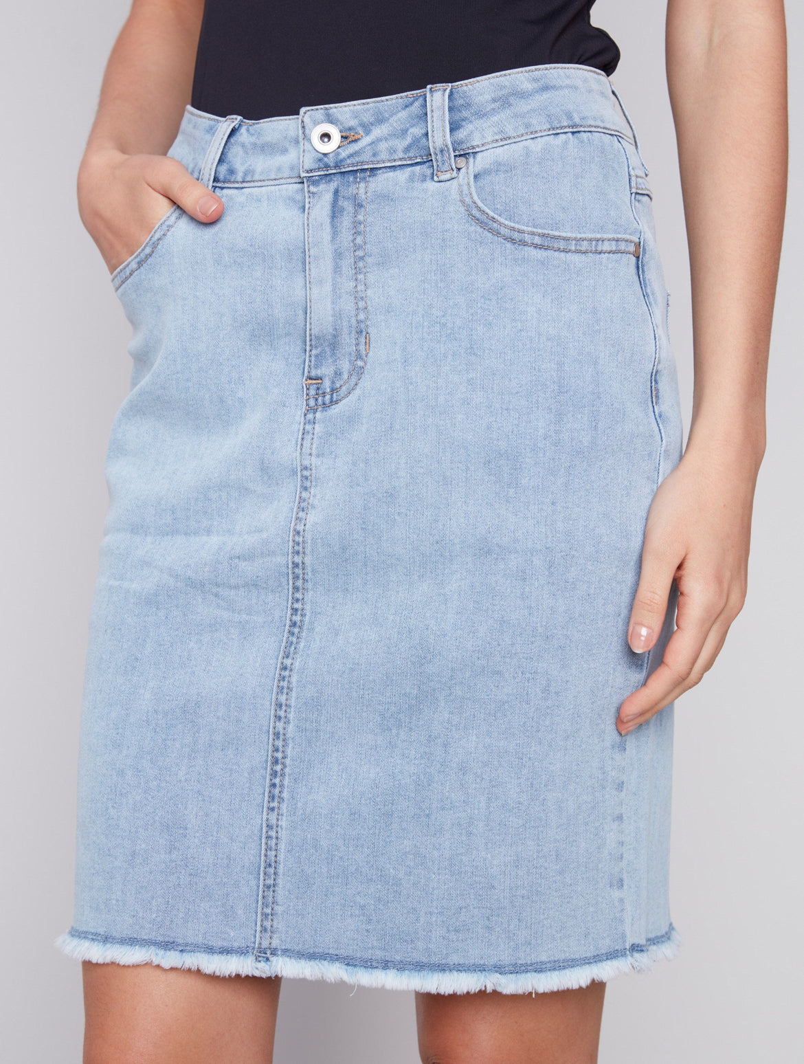 Charlie B Frayed Hem Skirt