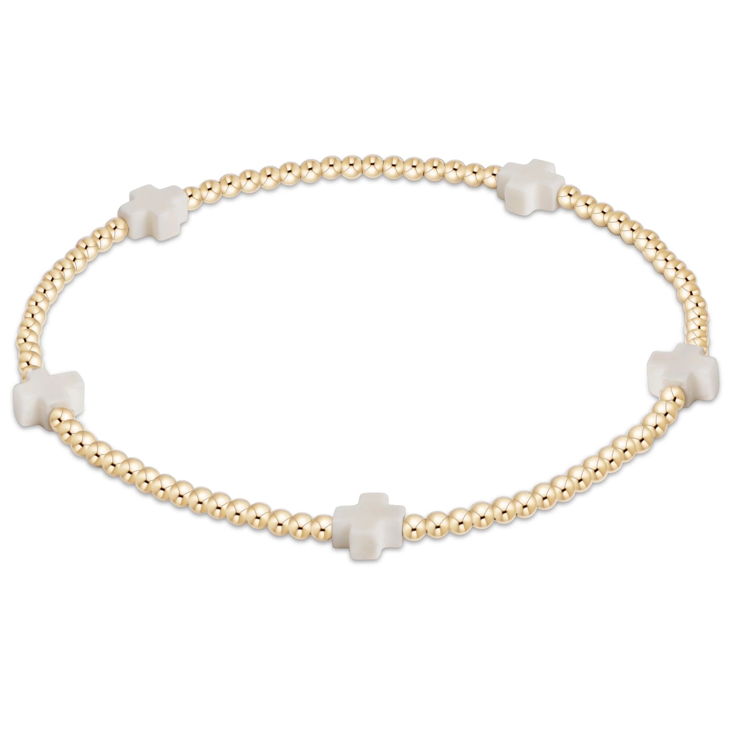 Enewton Signature Cross 2mm Gold Off White
