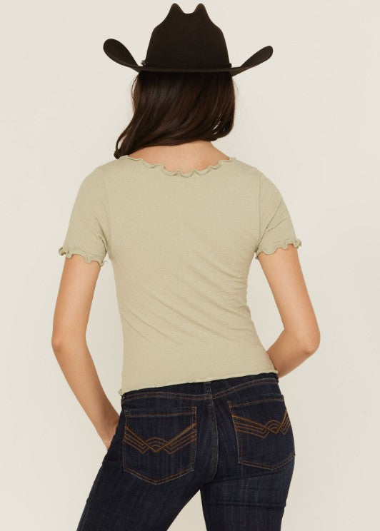 Seamless Jacquard Short Sleeve Top