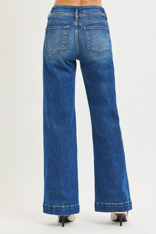 Neal Wide Leg Jean with Bow detail