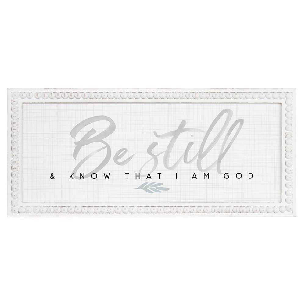 Be Still - Beaded Art Rectangles Wall Sign