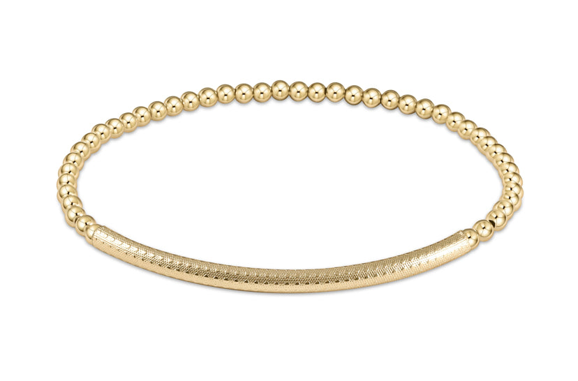 Enewton Bliss Bar Textured 3mm Bead Bracelet Gold