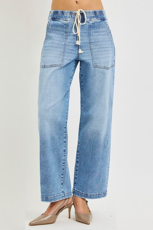 Sasha Slouchy Crop Patch Pocket Jeans
