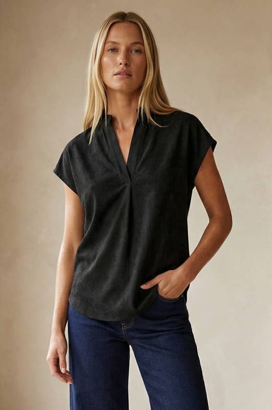 Soft Matte Drop Shoulder Blouse: Off White / M