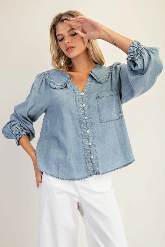 Lacy Round Collar Blouse