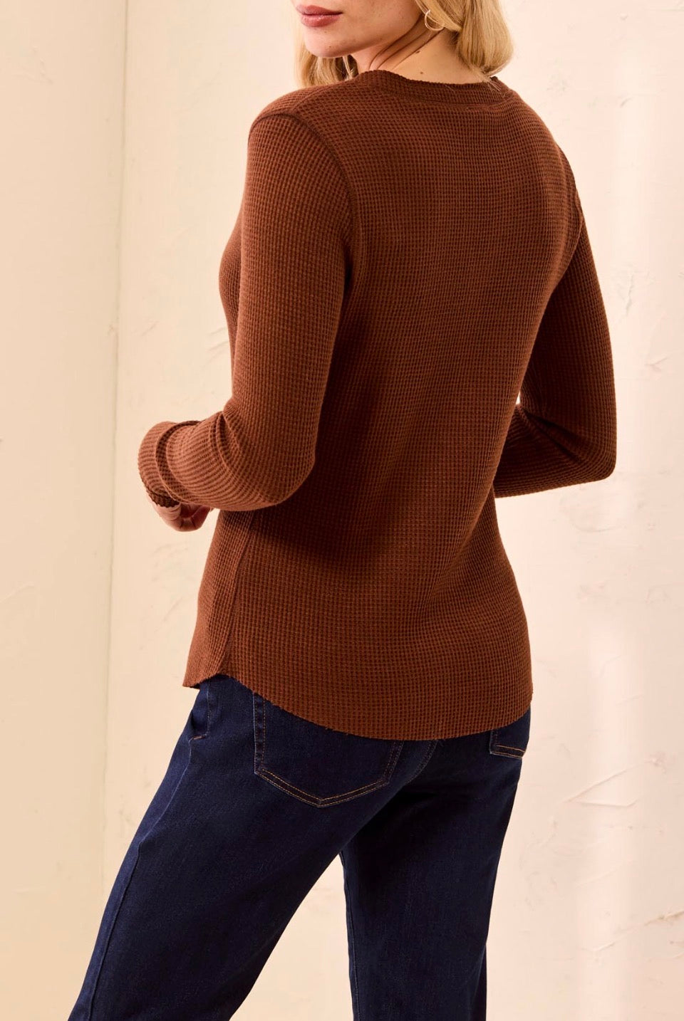 Tribal Waffle Knit Henley
