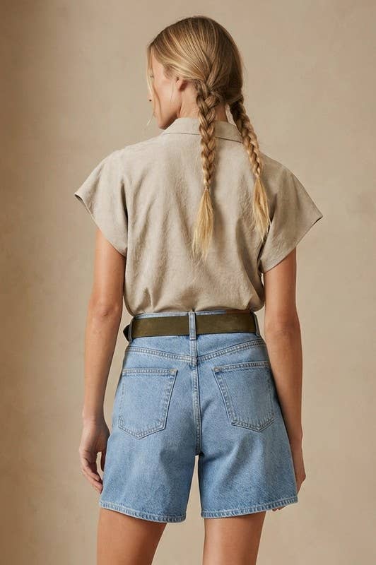 Soft Matte Drop Shoulder Blouse: Off White / M