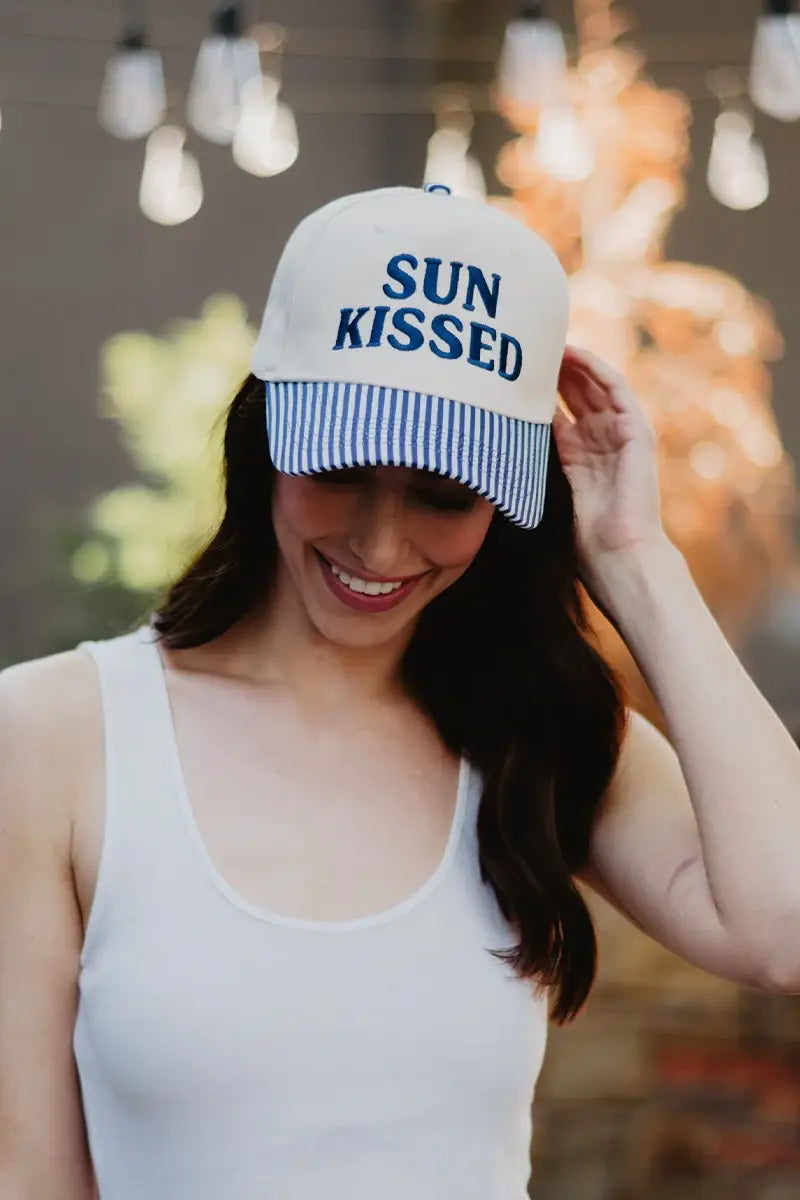 Sunkissed Vintage Trucker Hats Wholesale: Denim and Tan