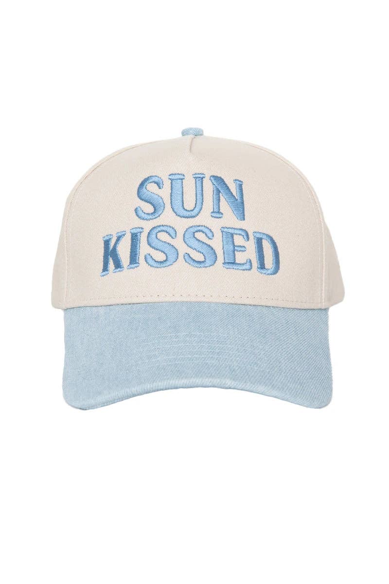 Sunkissed Vintage Trucker Hats Wholesale: Denim and Tan