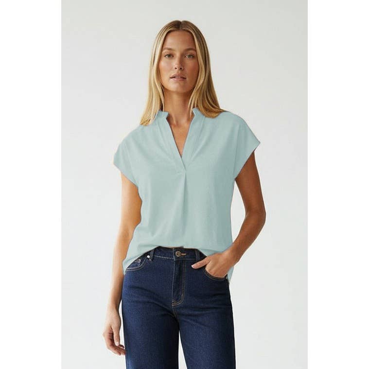 Soft Matte Drop Shoulder Blouse: Off White / M