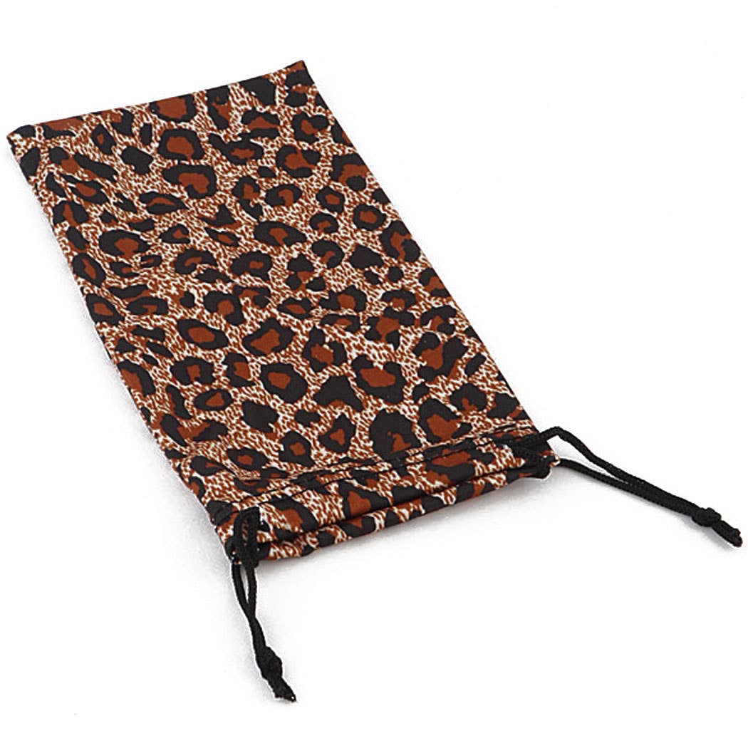 Leopard Sunglasses Pouch Bag: Black Leopard