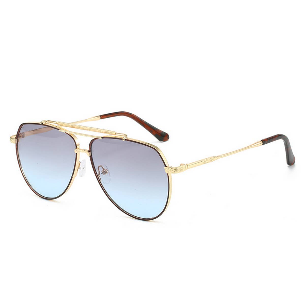 LARGE LENS AVIATOR SUNGLASSES UNISEX_CWASG0285: COFFEE / (OS) 2