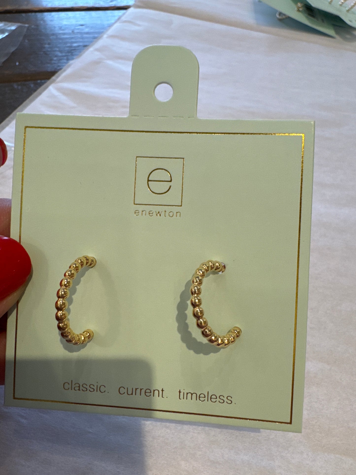Enewton beaded Classic 1” post hoop