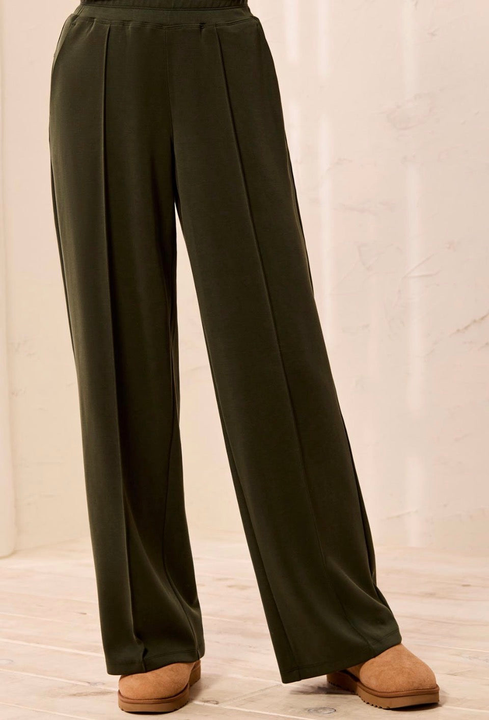 Tribal Wide Leg Pintuck Pants