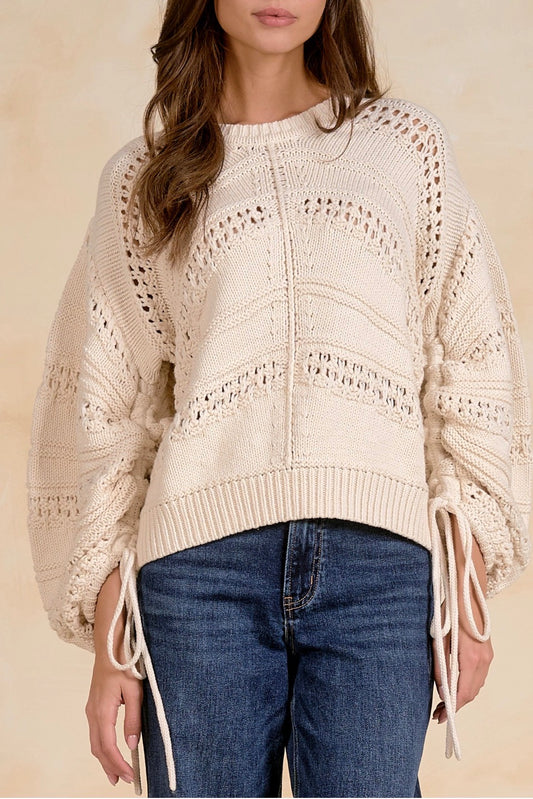 Elan Open Knit Tie Sweater