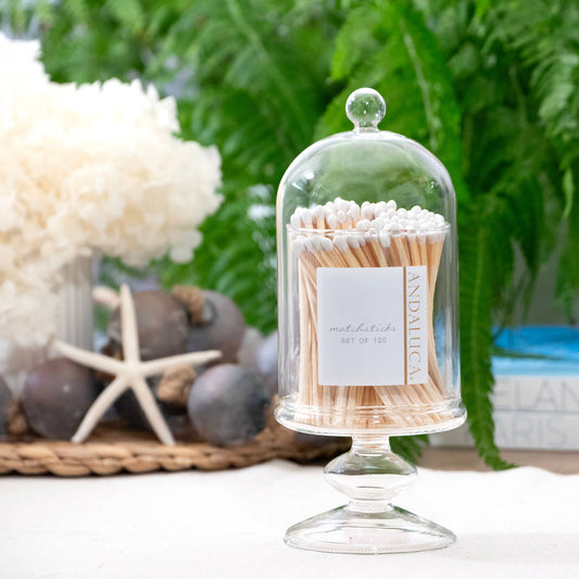 Glass Jar with Lid & Wooden White Matches