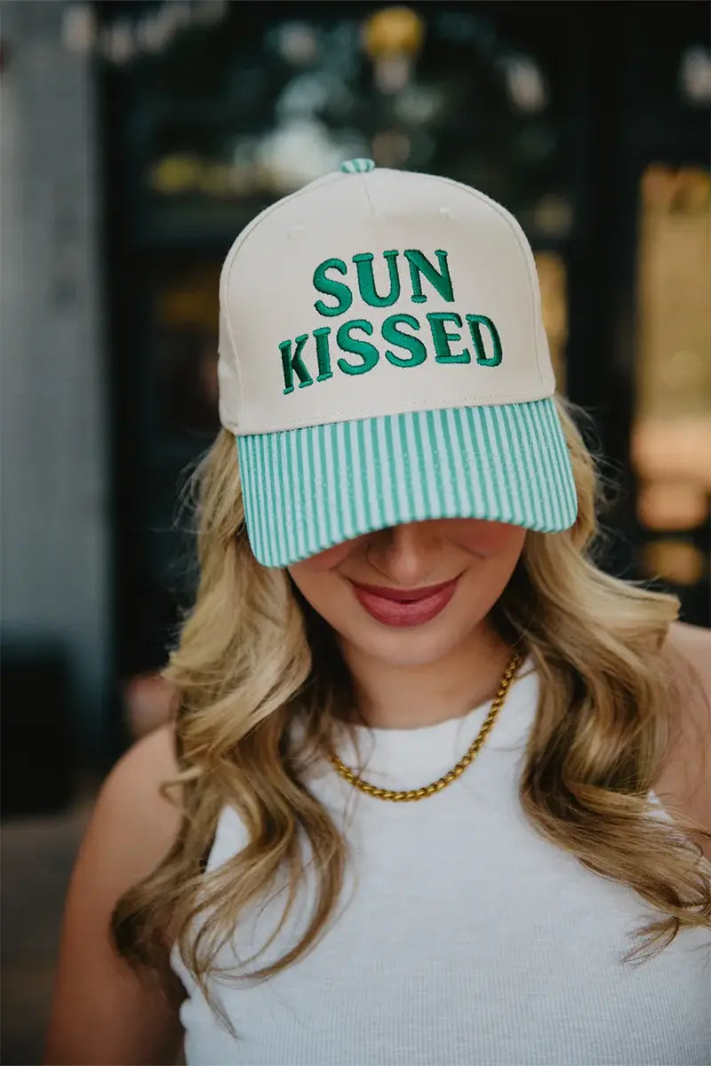 Sunkissed Vintage Trucker Hats Wholesale: Denim and Tan