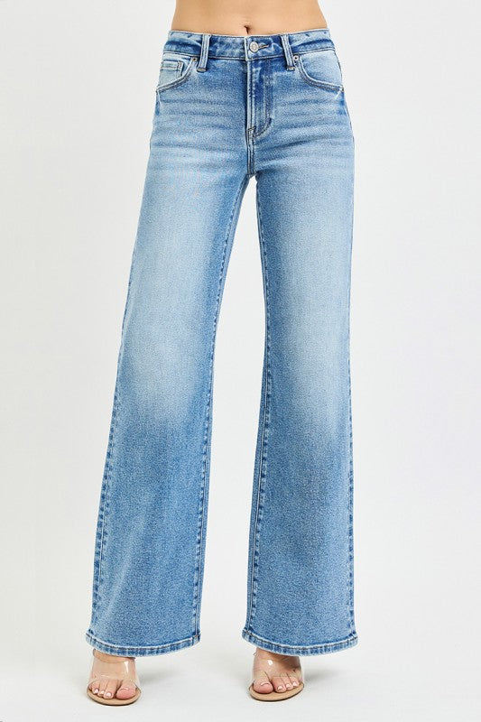 Brody Mid Rise Wide Leg Jeans
