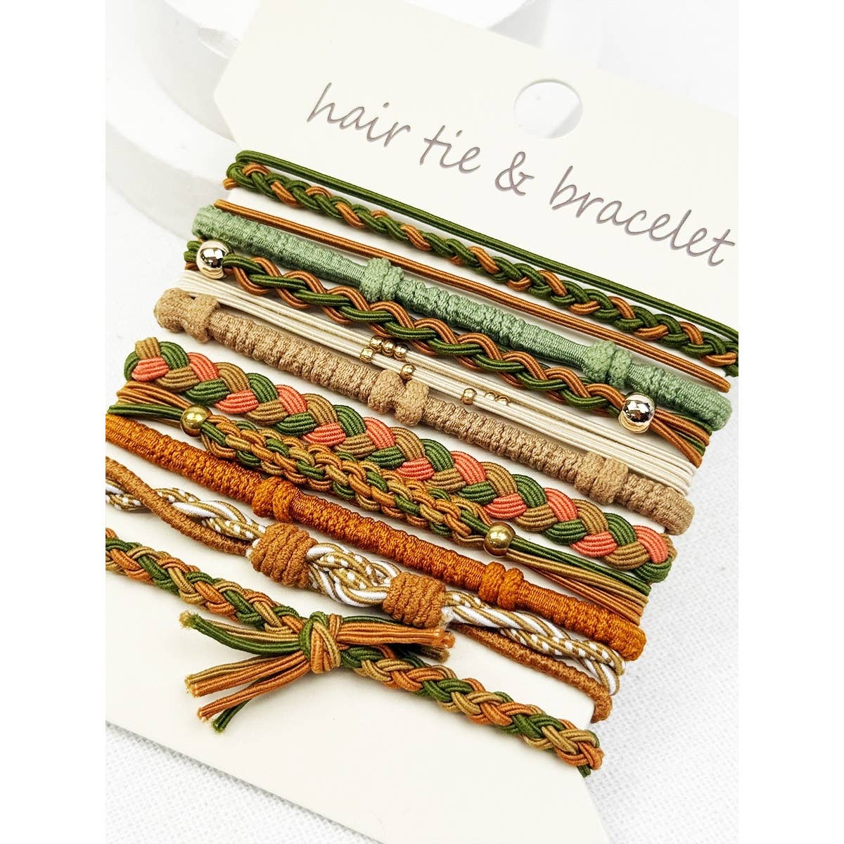Boho Inspired Color Shades Hair Tie Bracelets: MIX COLOR / ONE(6)