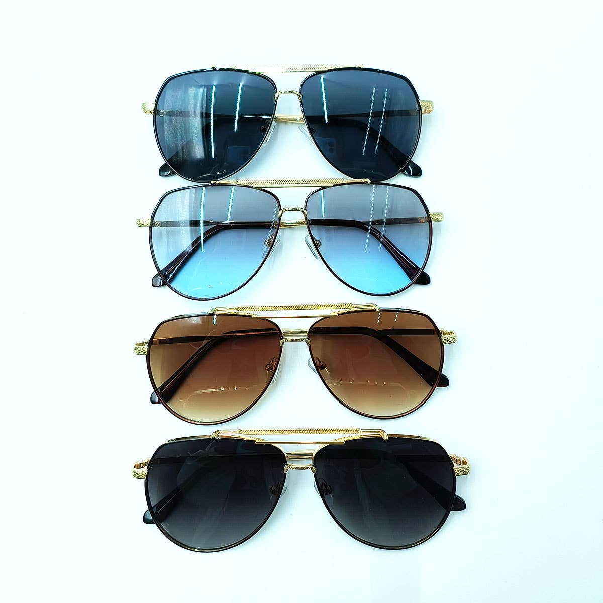 LARGE LENS AVIATOR SUNGLASSES UNISEX_CWASG0285: Black / (OS) 2