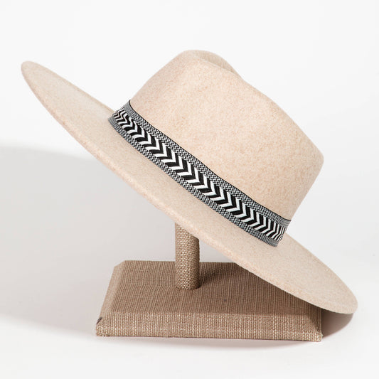 Chevron Pattern Strap Fedora Hat