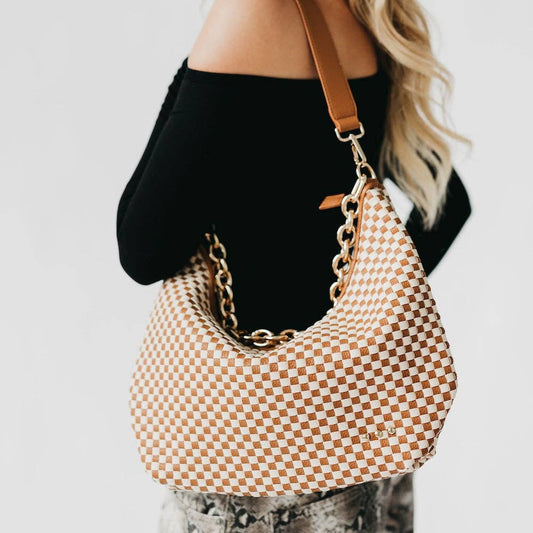 Sienna Slouchy Woven Checkered Bag