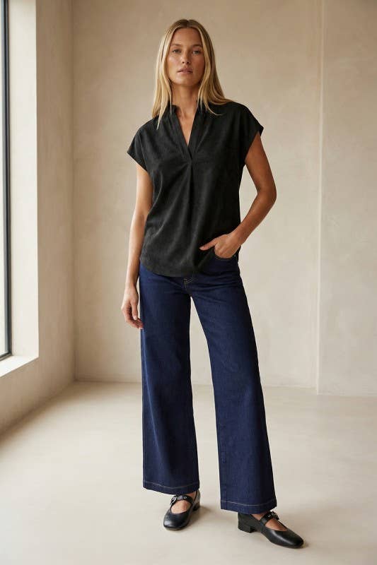 Soft Matte Drop Shoulder Blouse: Off White / L