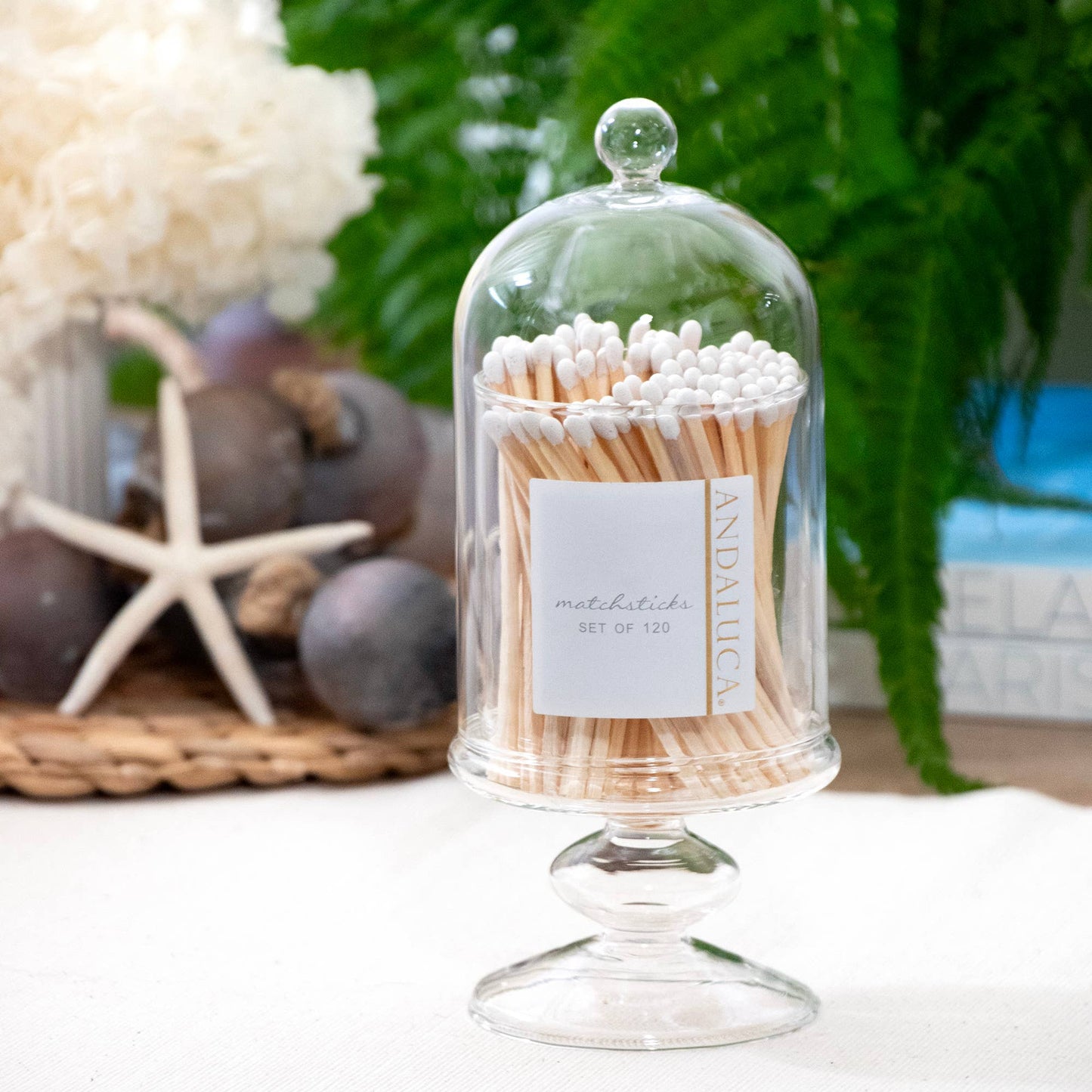 Glass Jar with Lid & Wooden White Matches