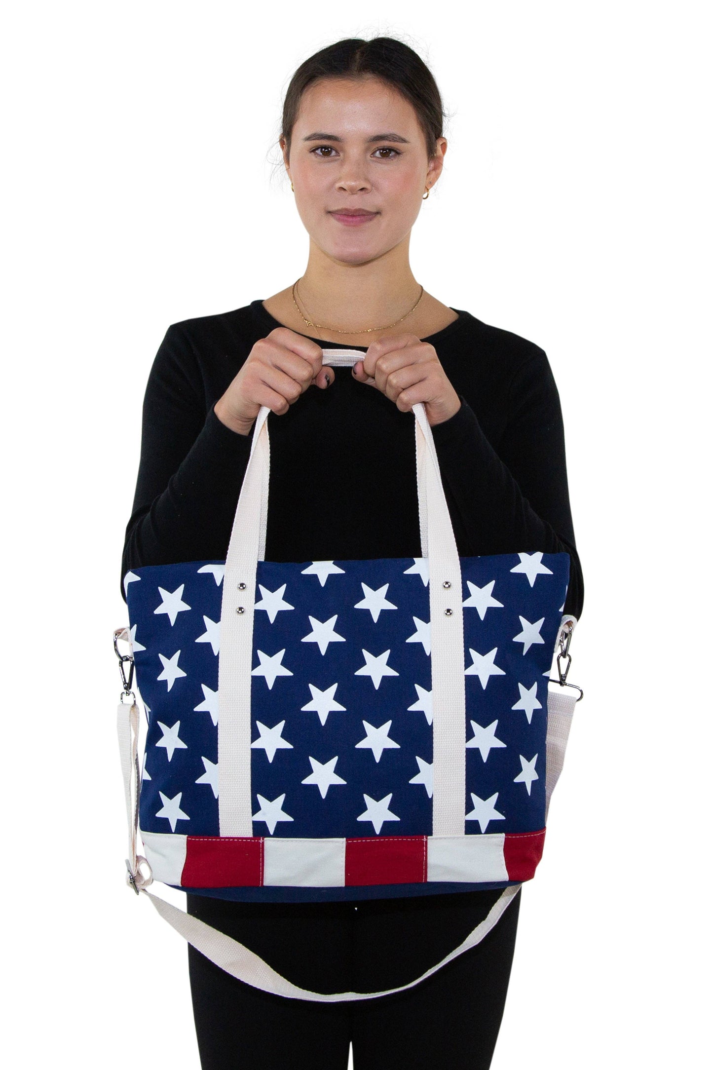 Stars and Stripes USA Flag Canvas Tote Bag
