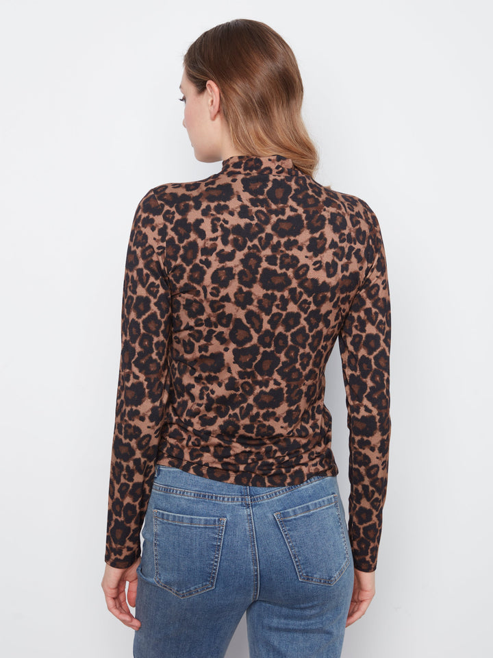 Charlie B Leopard Mock Neck