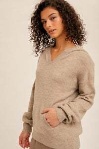 Pointelle Hooded Sweater