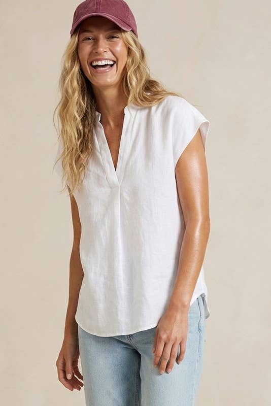 Soft Matte Drop Shoulder Blouse: Off White / L