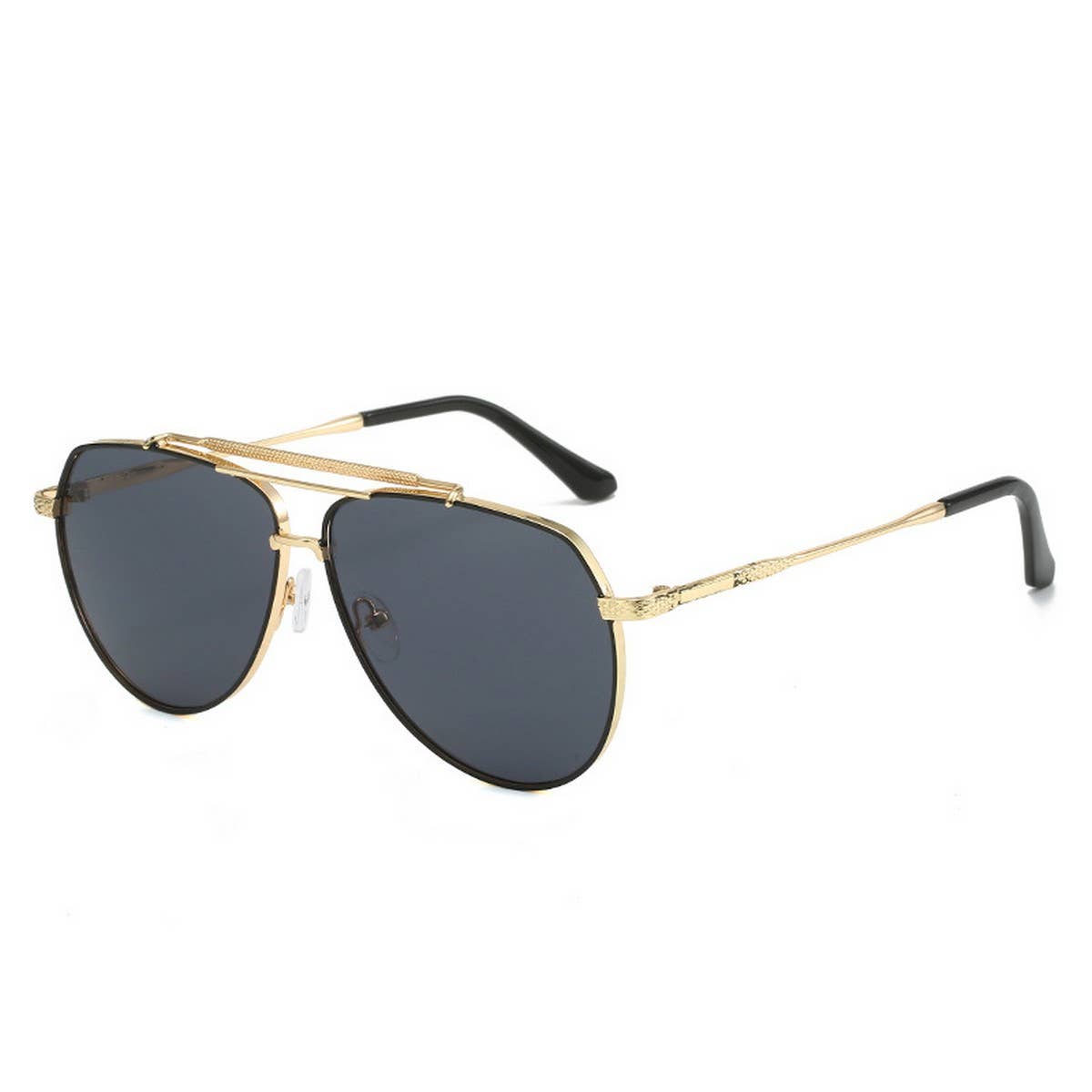 LARGE LENS AVIATOR SUNGLASSES UNISEX_CWASG0285: COFFEE / (OS) 2