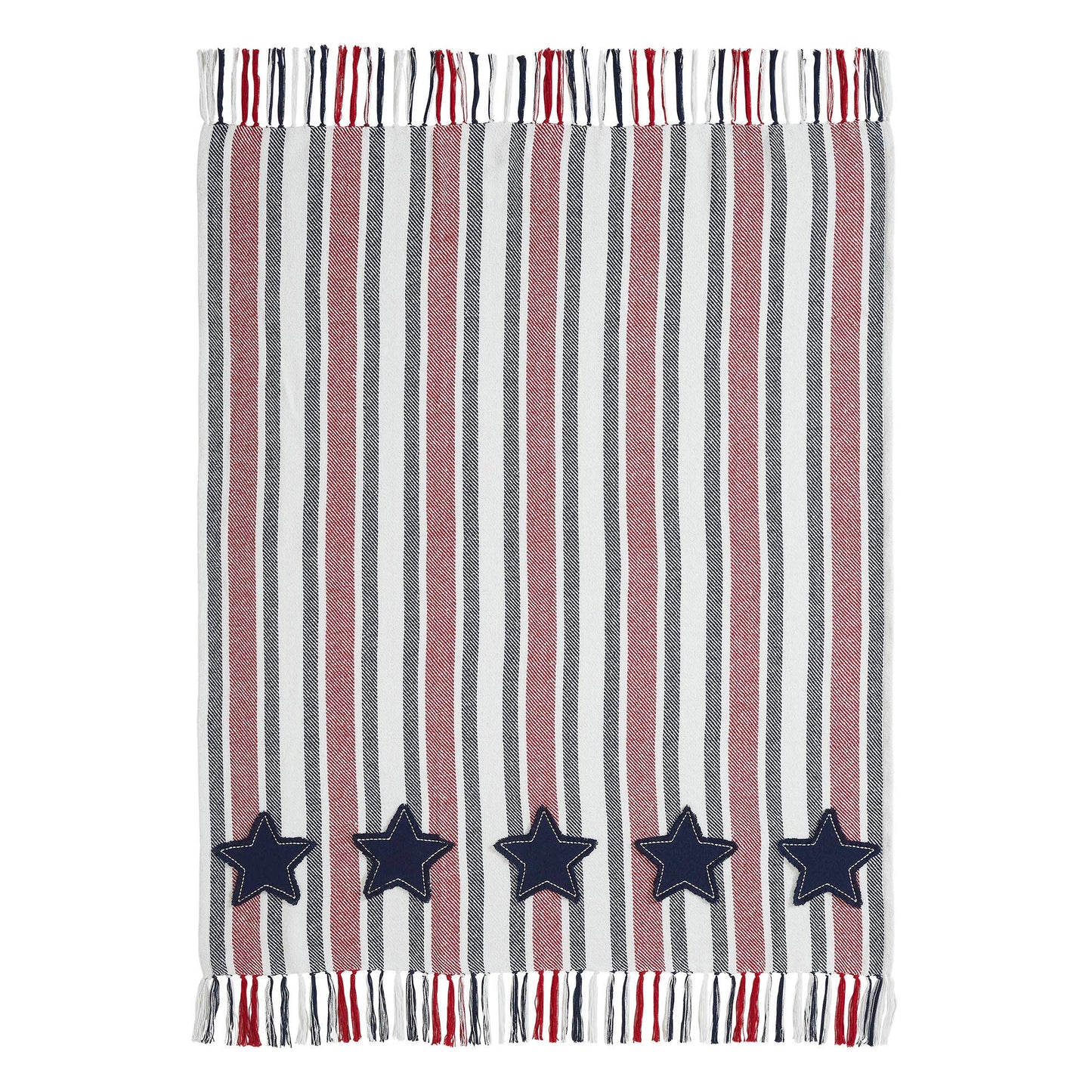 Americana Red White Blue Stripe Throw Blanket 50x60