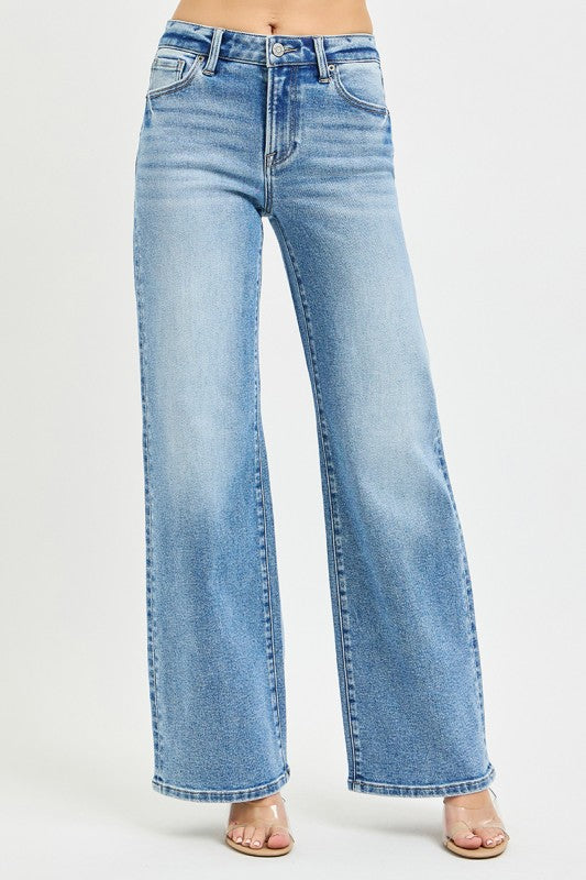 Brody Mid Rise Wide Leg Jeans
