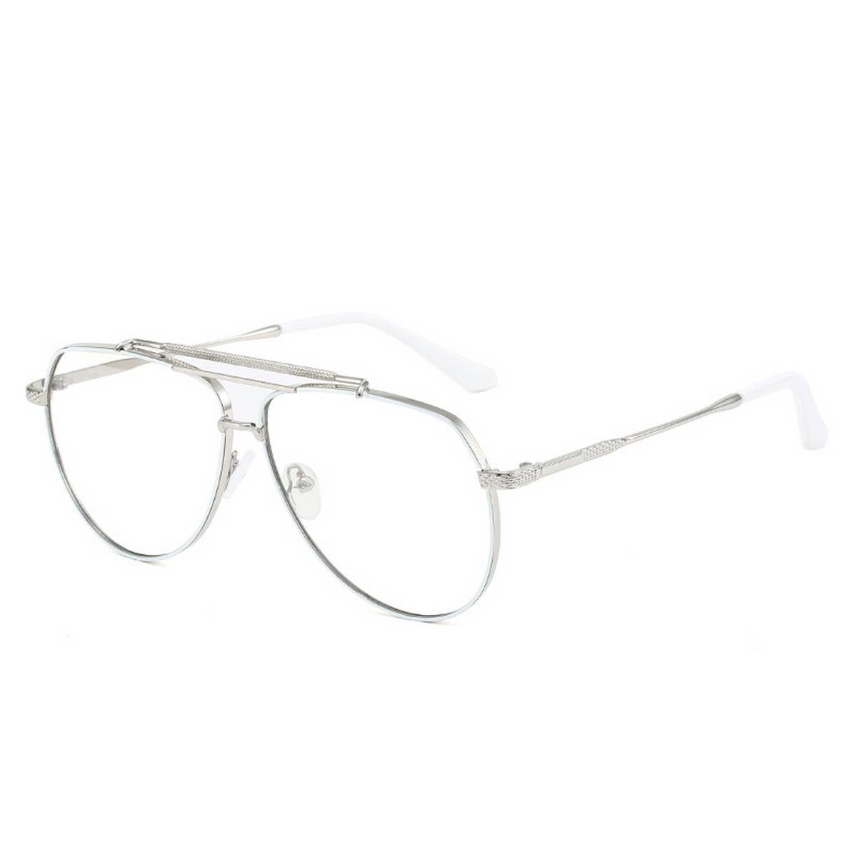 LARGE LENS AVIATOR SUNGLASSES UNISEX_CWASG0285: COFFEE / (OS) 2