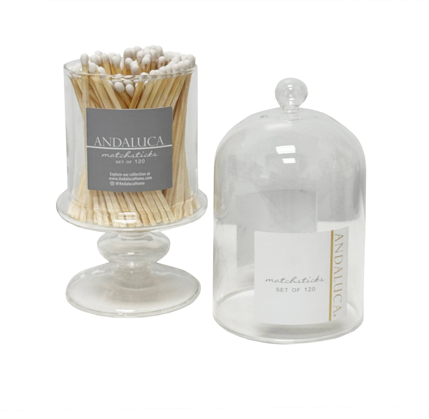 Glass Jar with Lid & Wooden White Matches