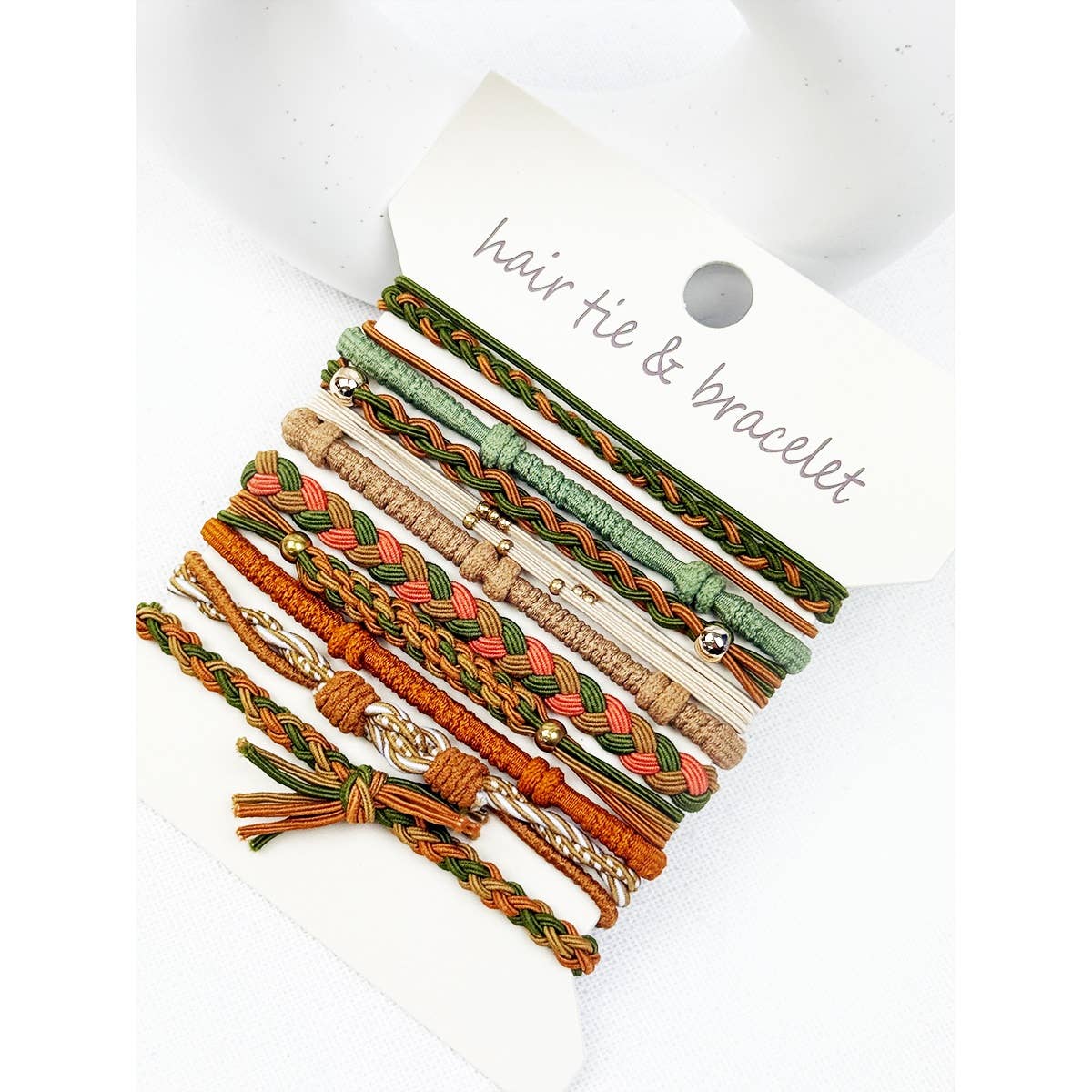 Boho Inspired Color Shades Hair Tie Bracelets: MIX COLOR / ONE(6)