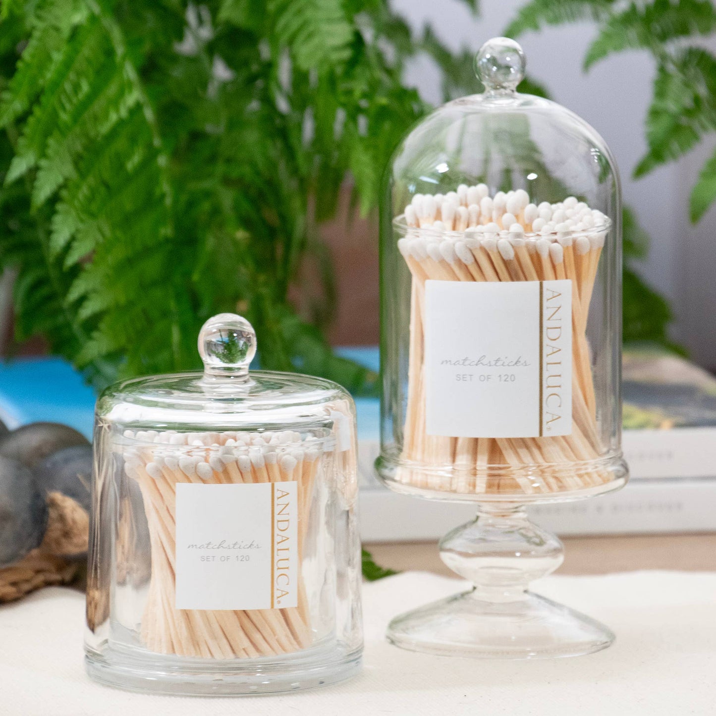 Glass Jar with Lid & Wooden White Matches
