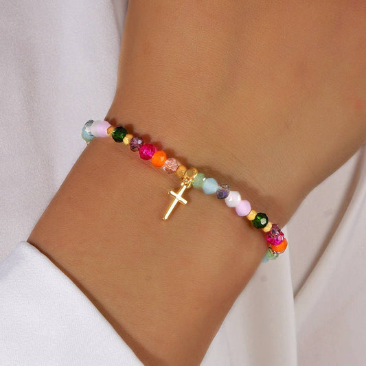 Beaded Cross Bracelet
