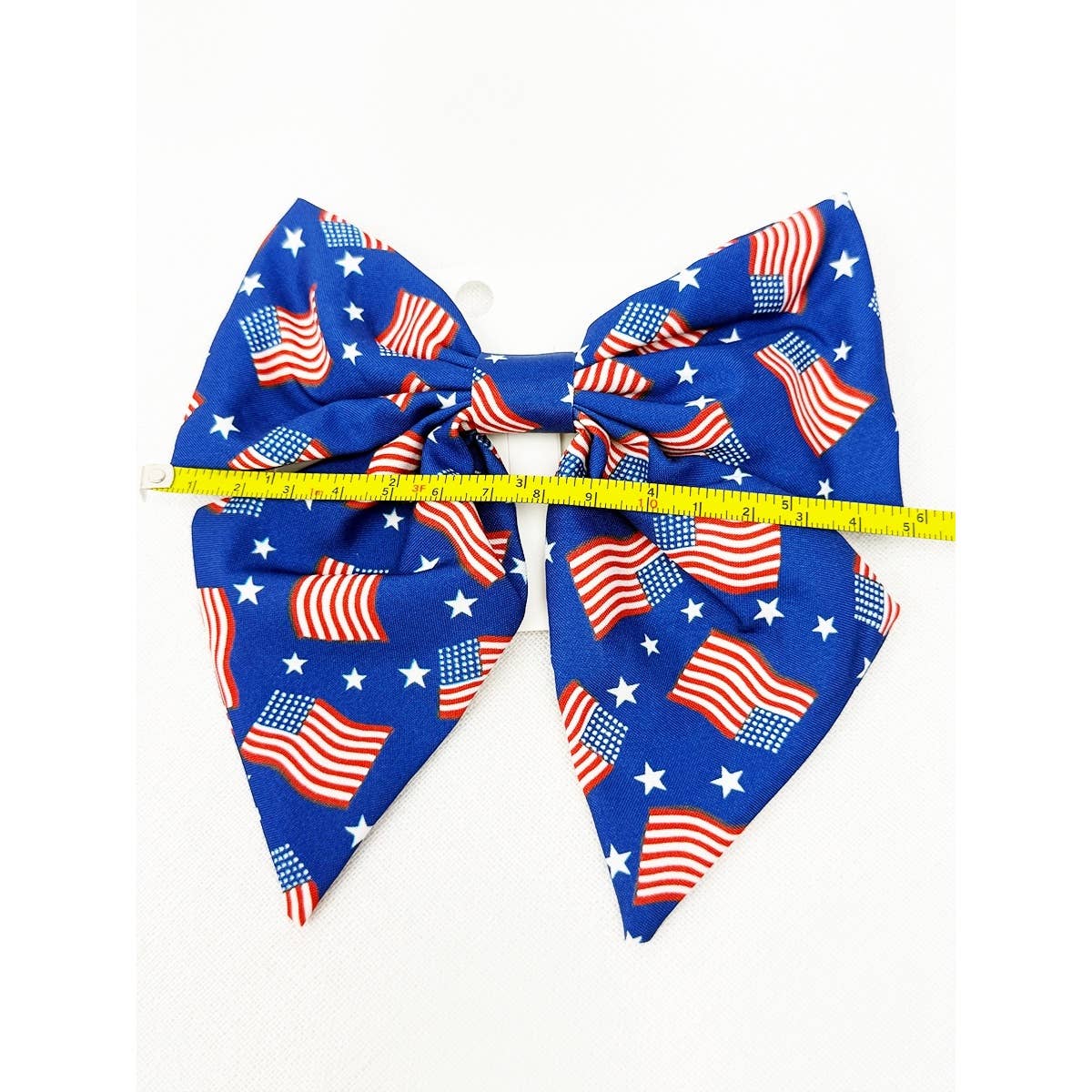American Flag Bow Hair Clip Set: MIX COLOR / ONE(12)