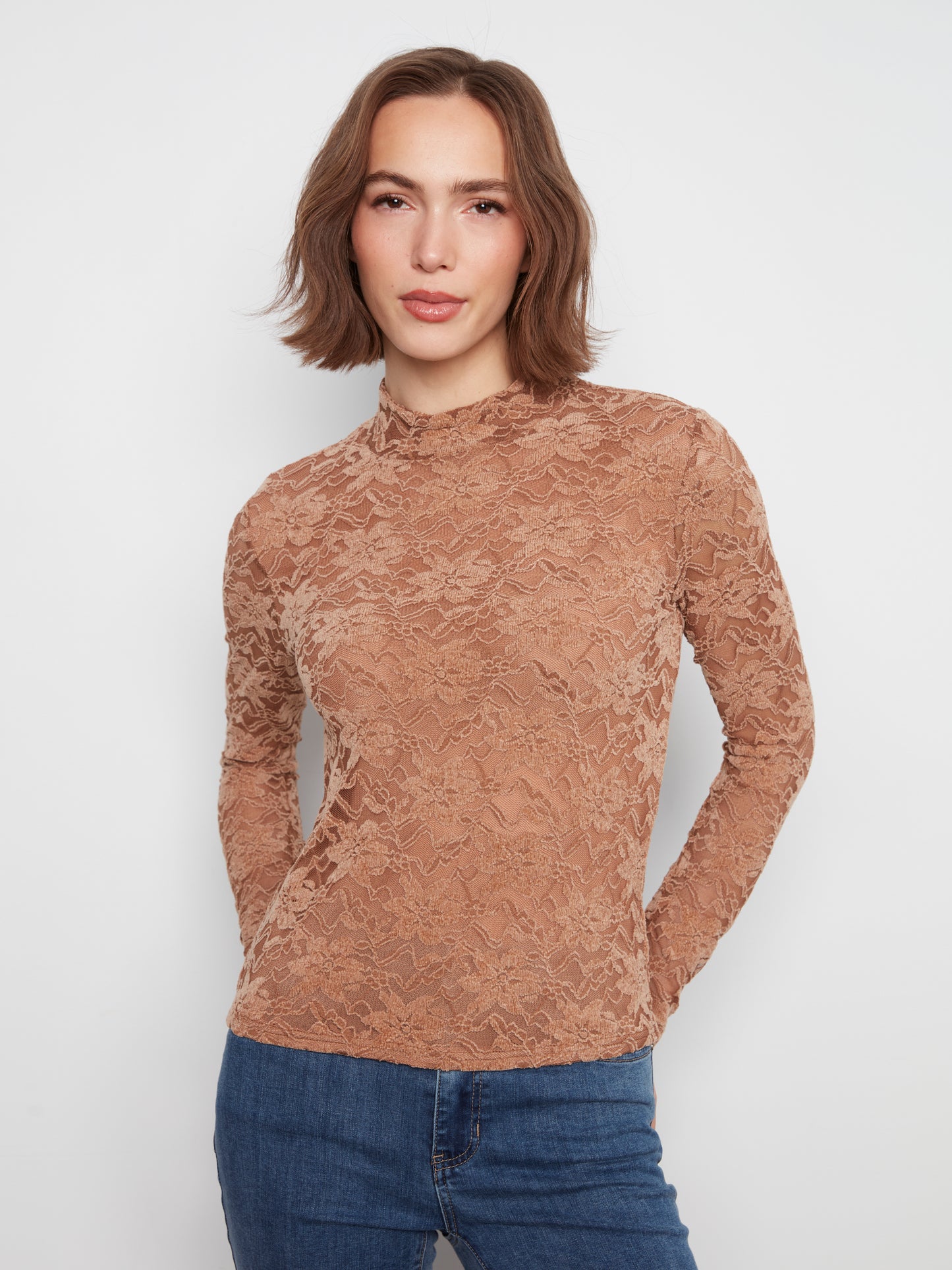 Charlie B Lacy Mock Neck