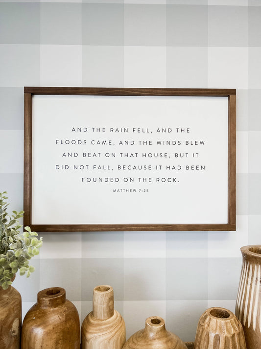 And the Rain Fell, and the Floods Came