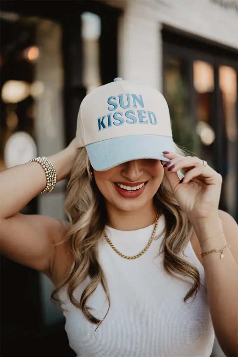 Sunkissed Vintage Trucker Hats Wholesale: Denim and Tan