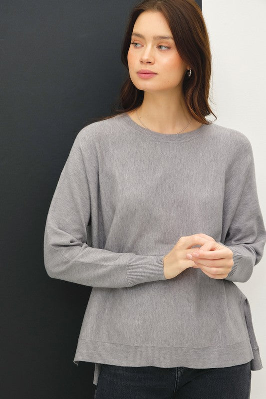 Riley Side Slit Lightweight Sweater