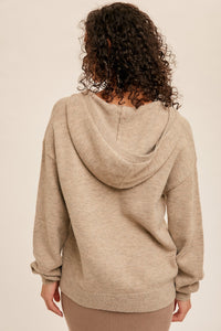 Pointelle Hooded Sweater